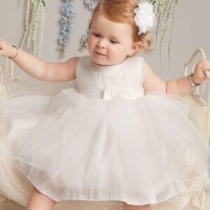 Girls Ivory Christening Flower Girl Dress