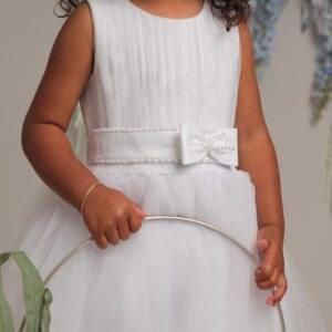 Girls White Christening Flower Girl Dress