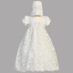 White Embroidered Satin Ribbon Tulle Dress - Amber