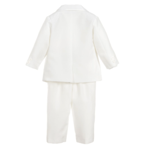 Boys 5 Piece Ivory Tuxedo Suit - Image 3