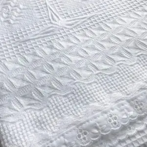 White Cotton Christening Shawl