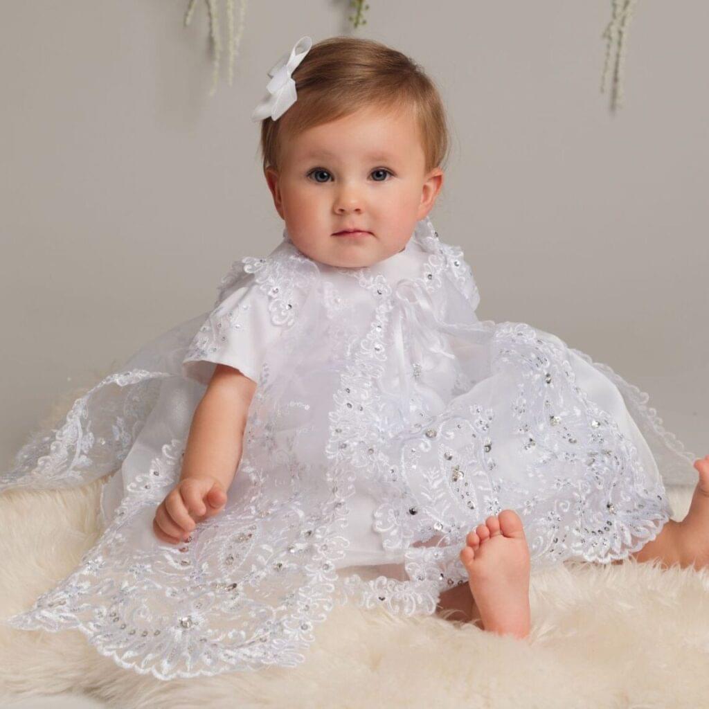 Christening dress with clearance bonnet