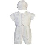 White Diamond Waistcoat Christening Set