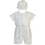 White Diamond Waistcoat Christening Set