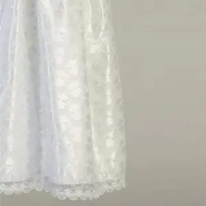 Lace Gown with Silver Embroidered Trim - Cassandra