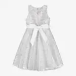 Girls White & Silver Tulle Dress