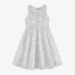 Girls White & Silver Tulle Dress