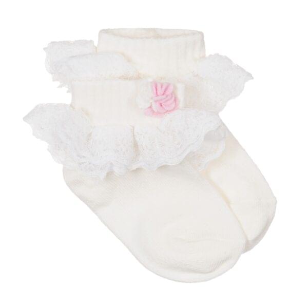 Girls Ivory Cotton Frilly Socks