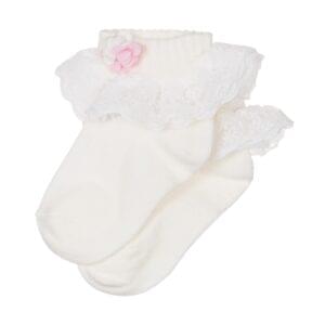 Girls Ivory Cotton Frilly Socks