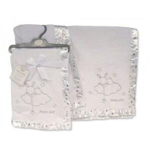 White Baby Wrap With Rabbit & Stars - Image 1