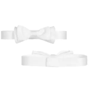 White Waistcoat Romper Christening Suit - Bowtie