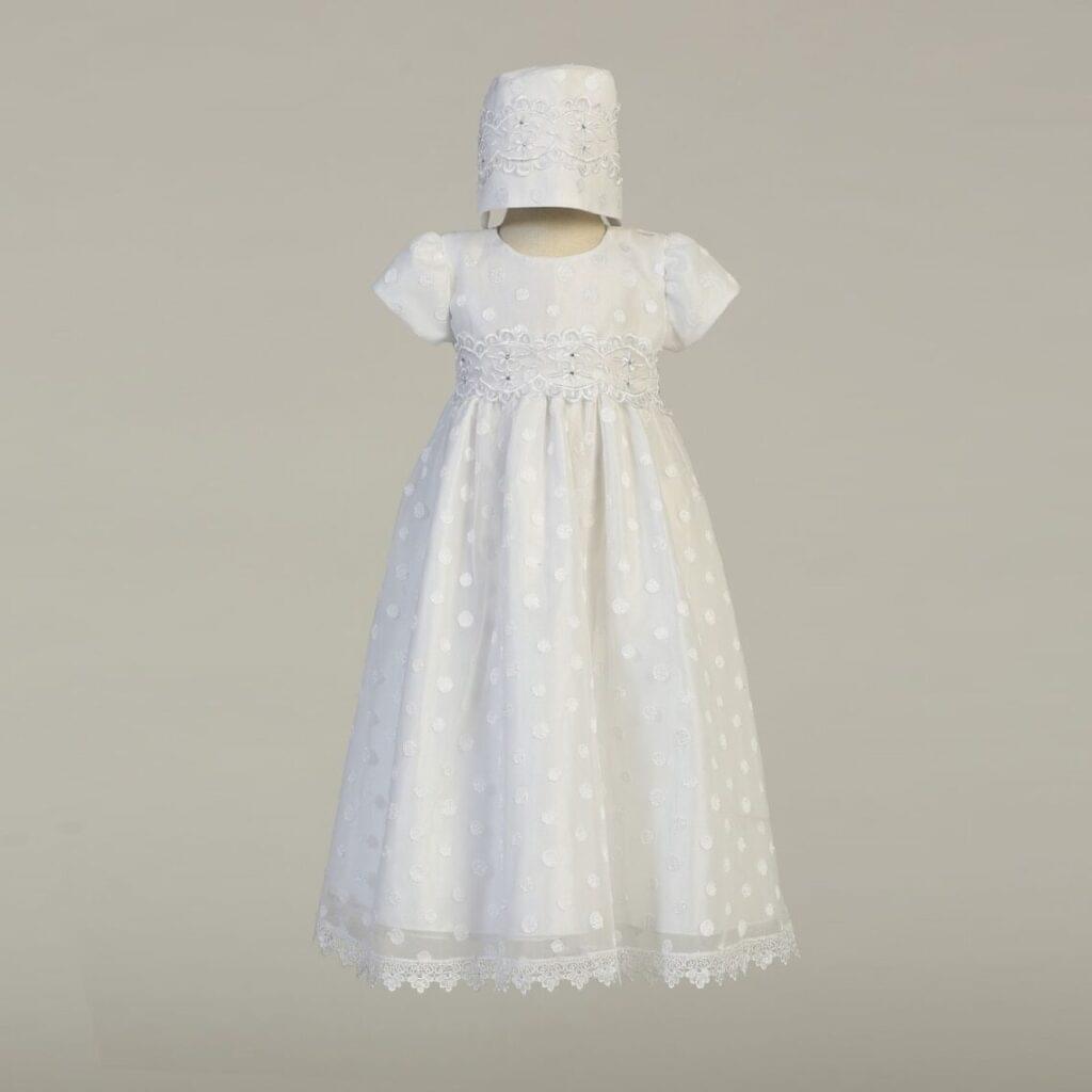 Embroidered Polka-Dot Christening Gown | Gowns | Freckles