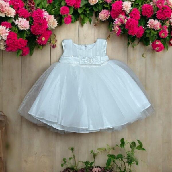 Girls Ivory Christening Dress