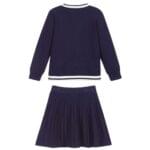 Navy Blue Knitted Skirt Set – Back