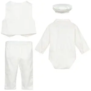 Baby Boys Ivory 4 Piece Suit