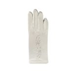 White Satin Daisy Gloves