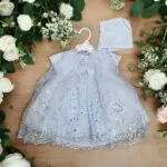 White Christening Dress & Bonnet Set