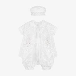 Baby Boys White Ceremony Shorts Set