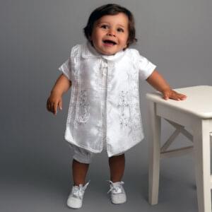 Baby Boys White Ceremony Shorts Set