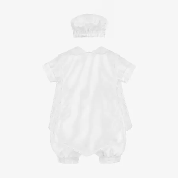 Baby Boys White Ceremony Shorts Set