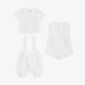 Baby Boys White Ceremony Shorts Set