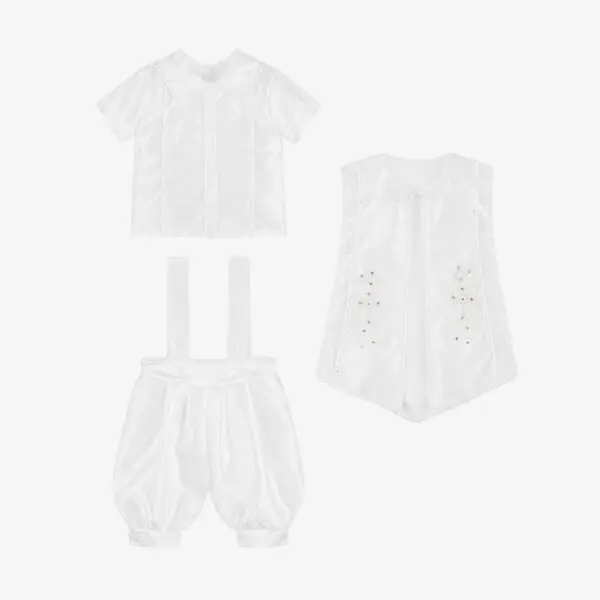 Baby Boys White Ceremony Shorts Set