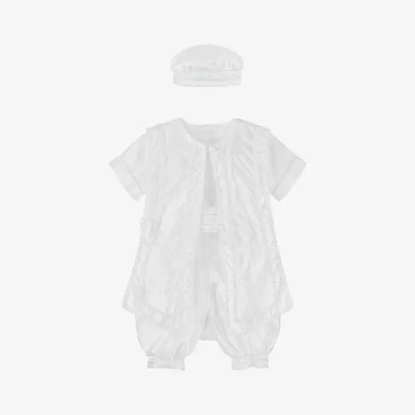 Boys White Ceremony Babysuit Set