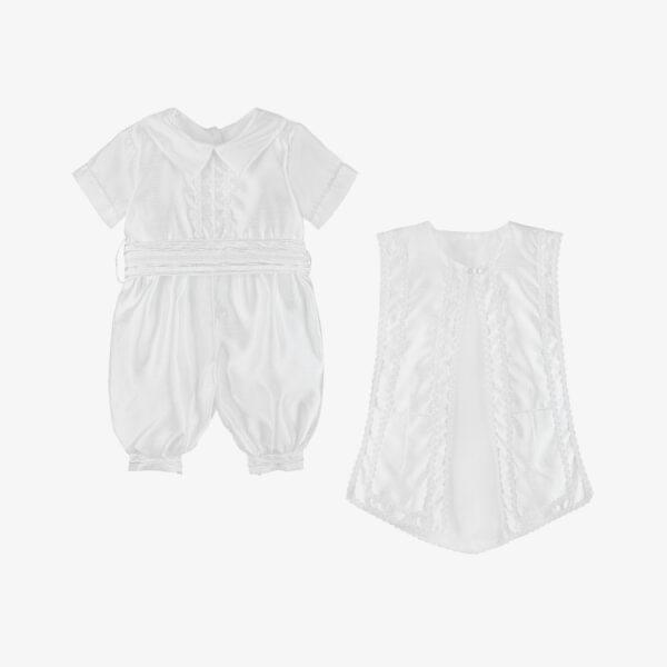 Boys White Ceremony Babysuit Set