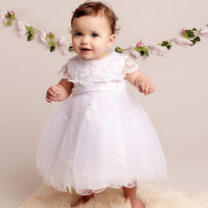 Floral Lace Christening Dress