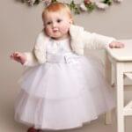 Baby Girls White Faux Fur Bolero