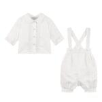 Boys White Satin Brace Set