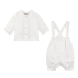 Boys White Satin Brace Set