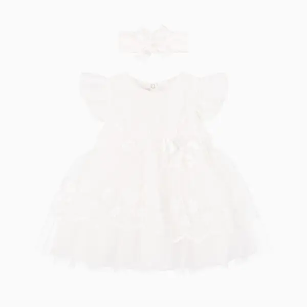 Baby Girls Ivory Tulle Dress Set