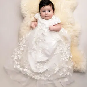 Baby Girls Ceremony Gown & Bonnet Set
