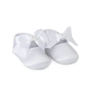 Baby Girls White Satin Shoes