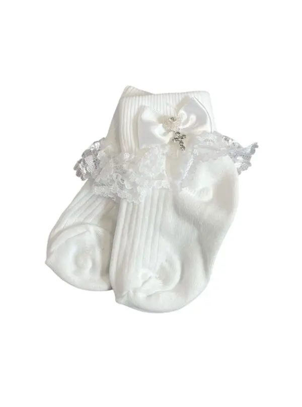 Baby Girls White Christening Socks