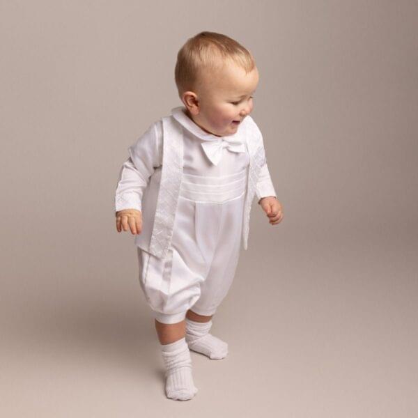 White Romper & Jacket Christening Set