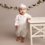 Baby Boys White Romper Set