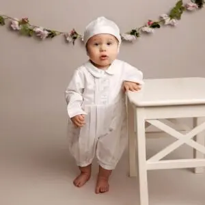 Baby Boys White Romper Set