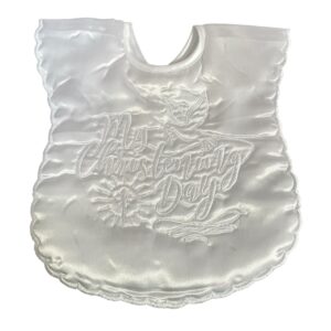 White Christening Bib